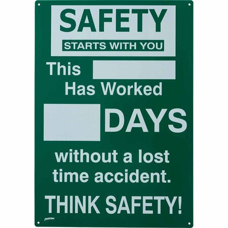 BRADY Safety Record Signs, 20X14", ENG, Language: English SM795E